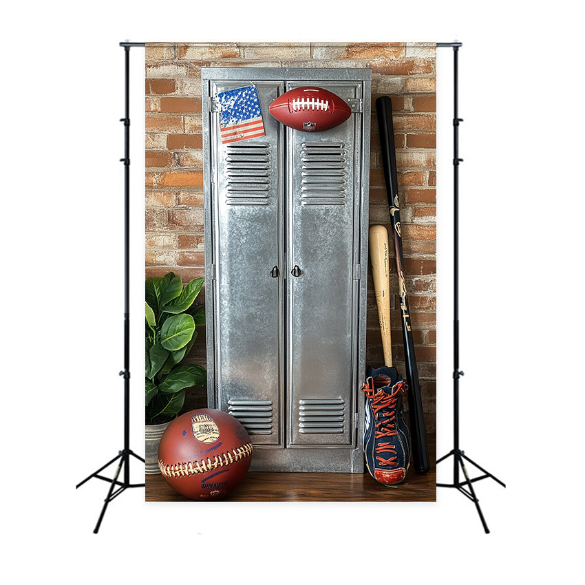 Sports Backdrops Rustic Brick Sports Locker Backdrop UK CSH4-366