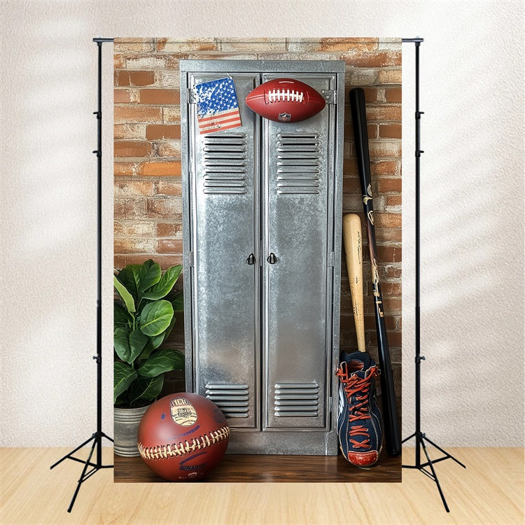 Sports Backdrops Rustic Brick Sports Locker Backdrop UK CSH4-366