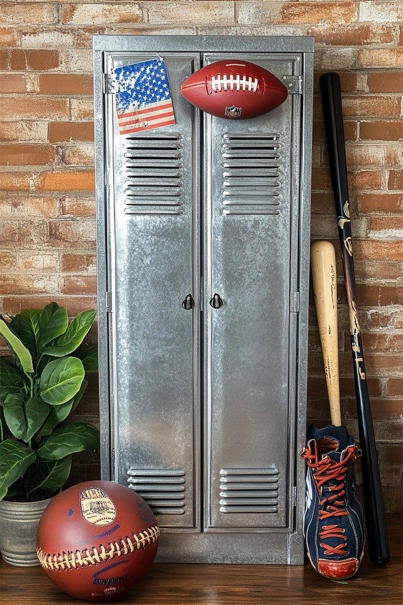 Sports Backdrops Rustic Brick Sports Locker Backdrop UK CSH4-366