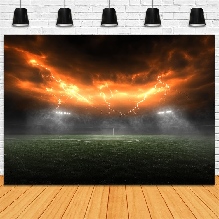 Football Field Backdrop Electric Sky Stadium Goal Backdrop UK CSH4-367
