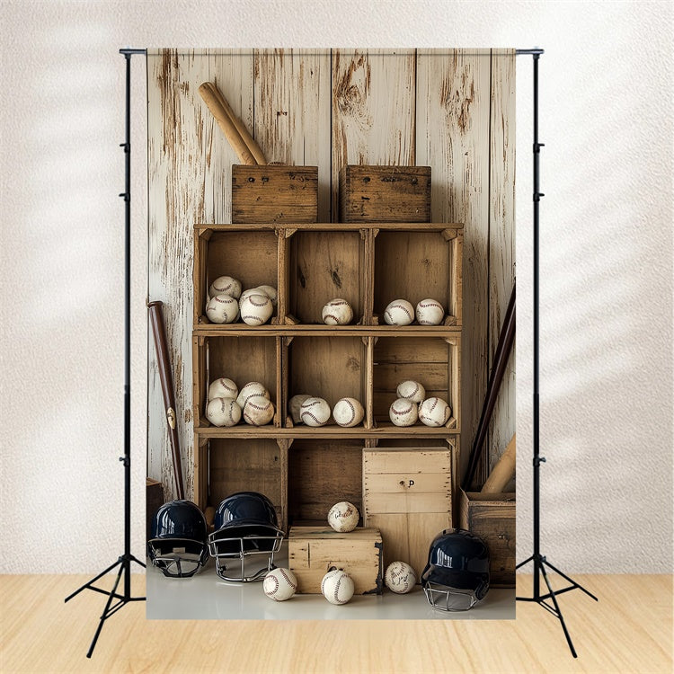 Baseball Backdrop Baseball Wooden Storage Backdrop UK CSH4-369