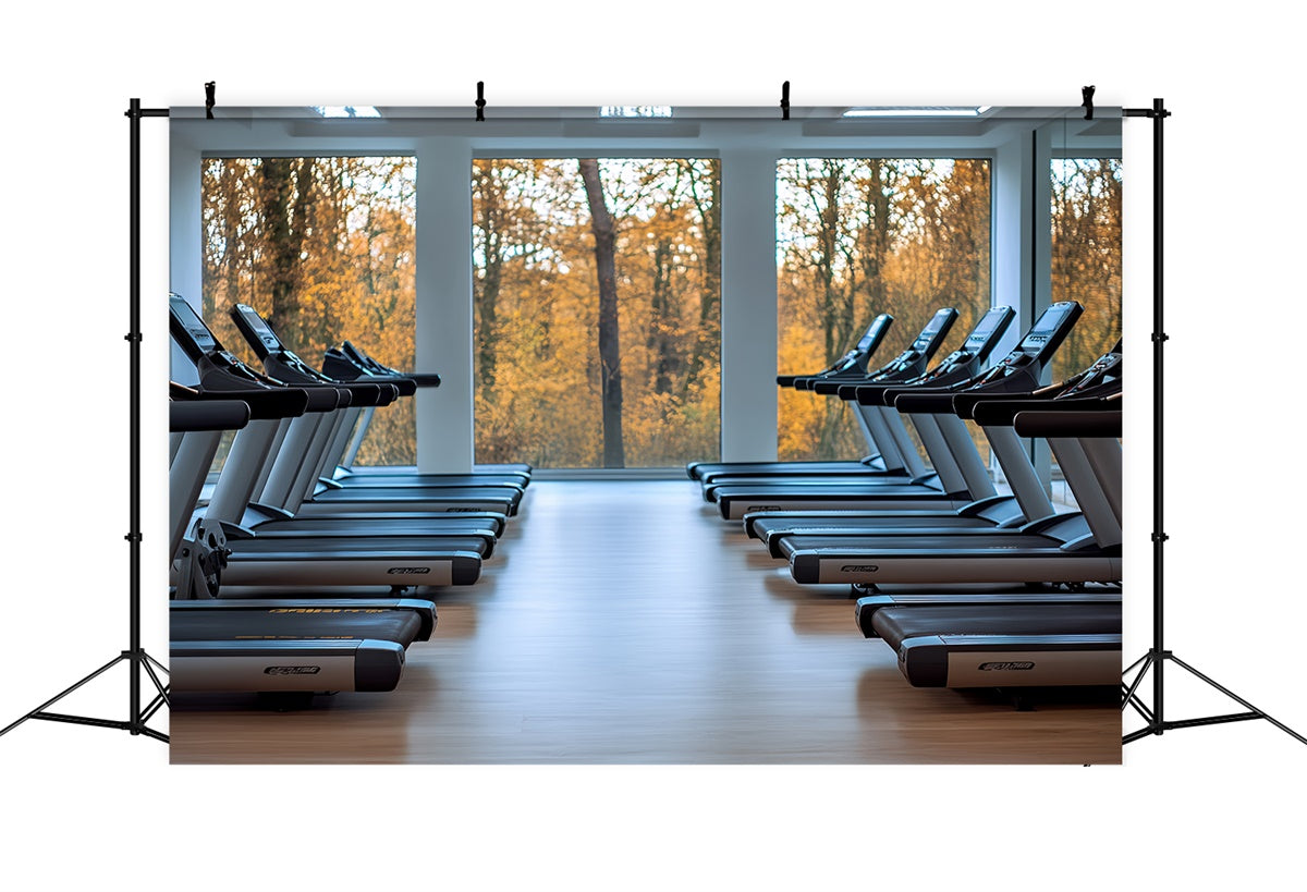 Photography Sports Backdrops Treadmill Gym Room Backdrop UK CSH4-379