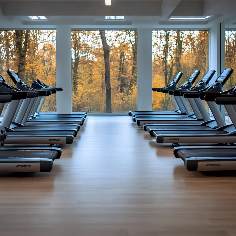 Photography Sports Backdrops Treadmill Gym Room Backdrop UK CSH4-379