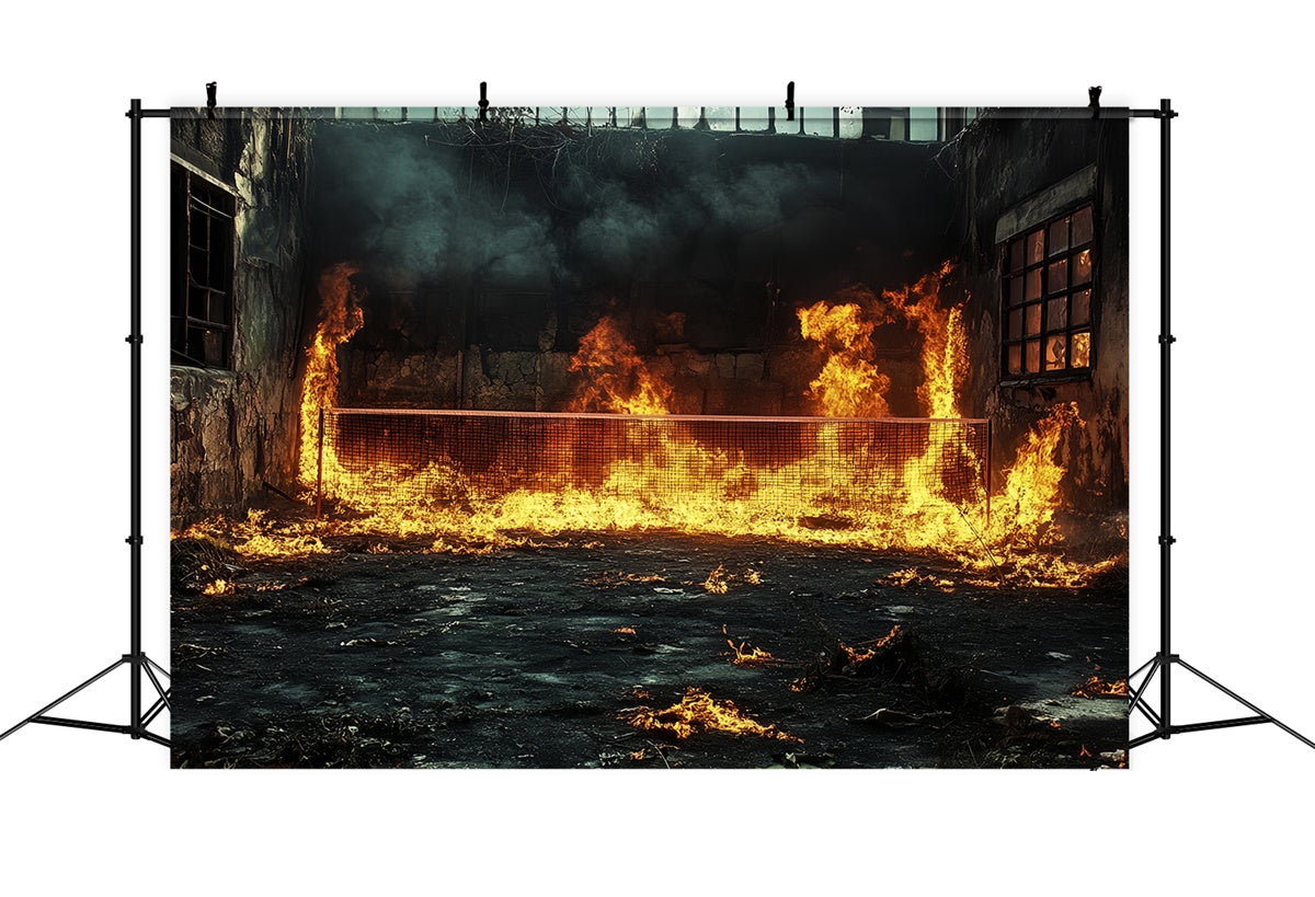 Sports Photography Backdrops Burning Tennis Court Backdrop UK CSH4-381