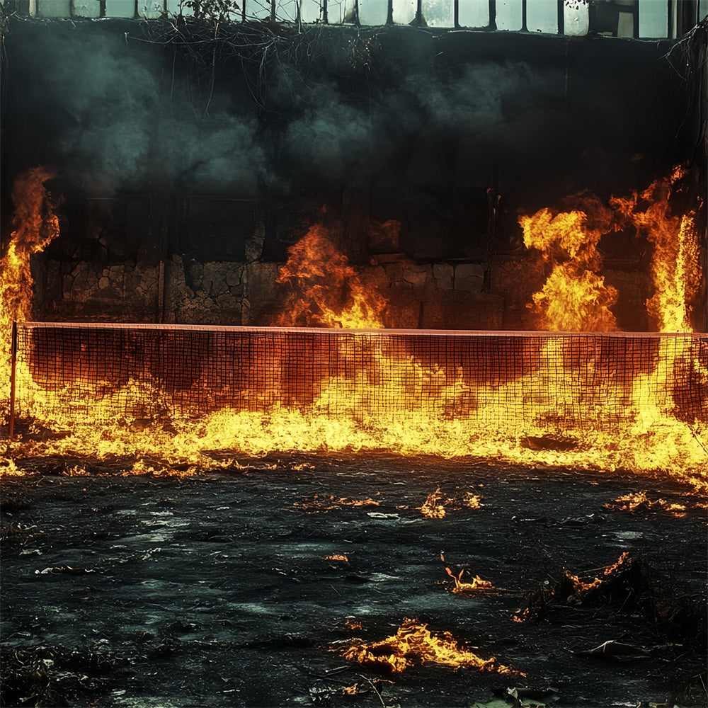Sports Photography Backdrops Burning Tennis Court Backdrop UK CSH4-381