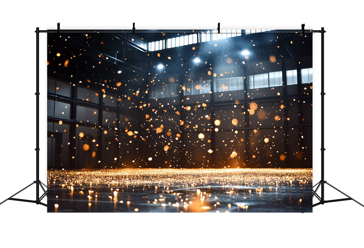 Sports Photo Backdrops Sparkling Gold Gym Arena Backdrop UK CSH4-385