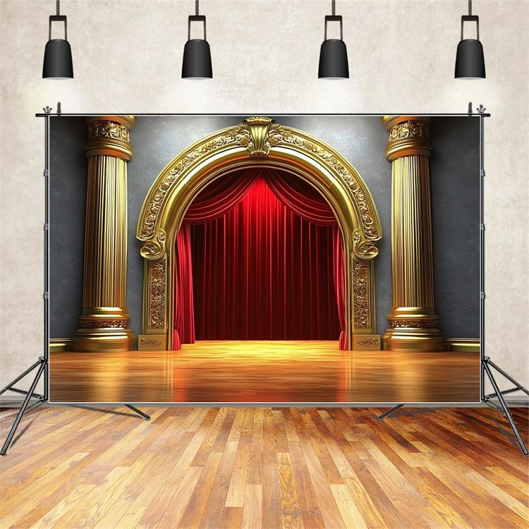 Classic Photo Backdrop Luxurious Golden Arch Vintage Backdrop UK CSH4-402