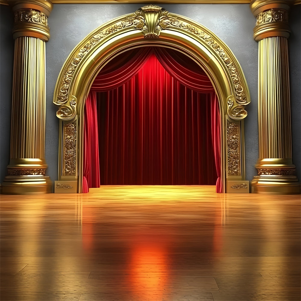 Classic Photo Backdrop Luxurious Golden Arch Vintage Backdrop UK CSH4-402