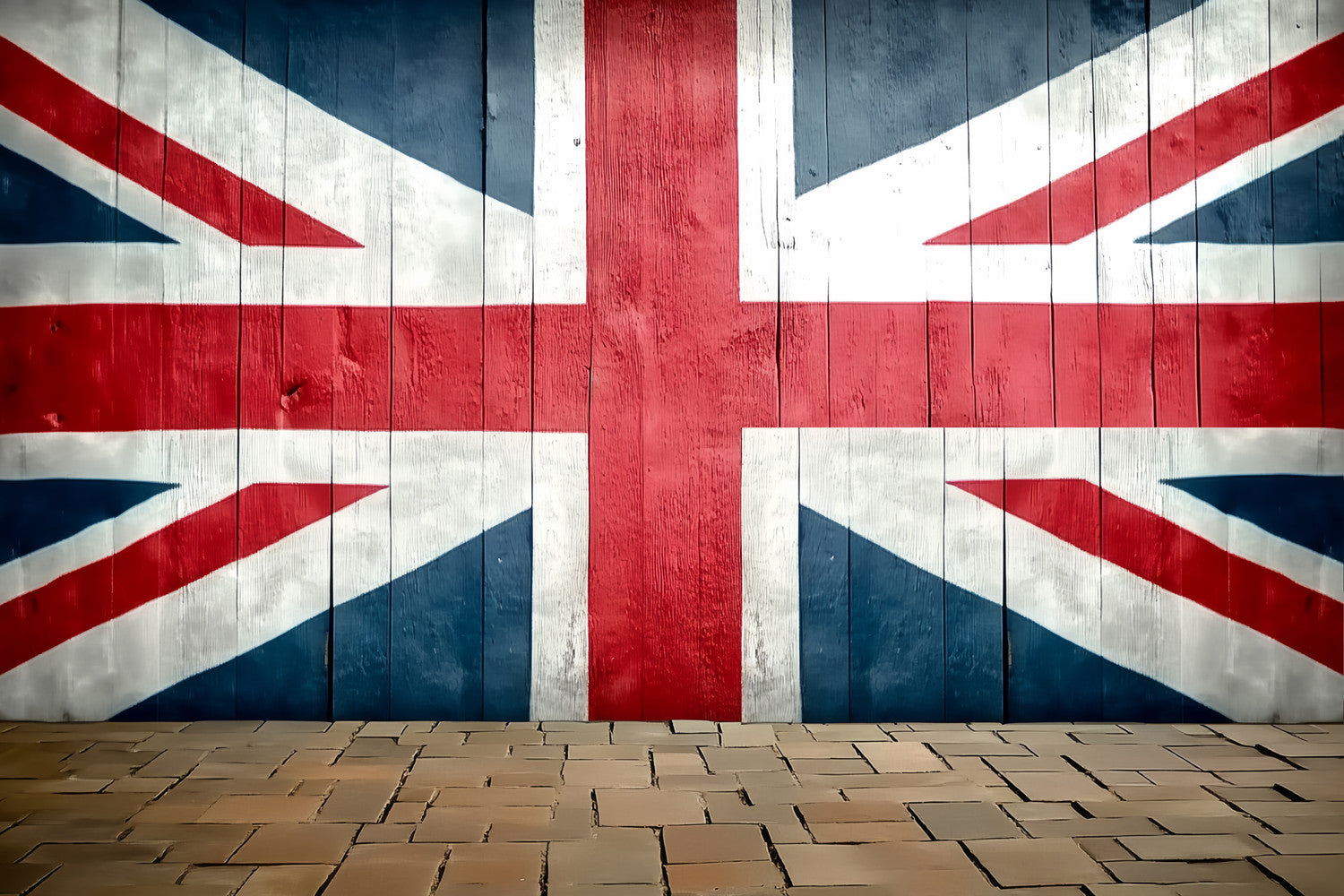 Vintage Backdrop For Photoshoot Classic Flag Wooden Panel Backdrop UK CSH4-421