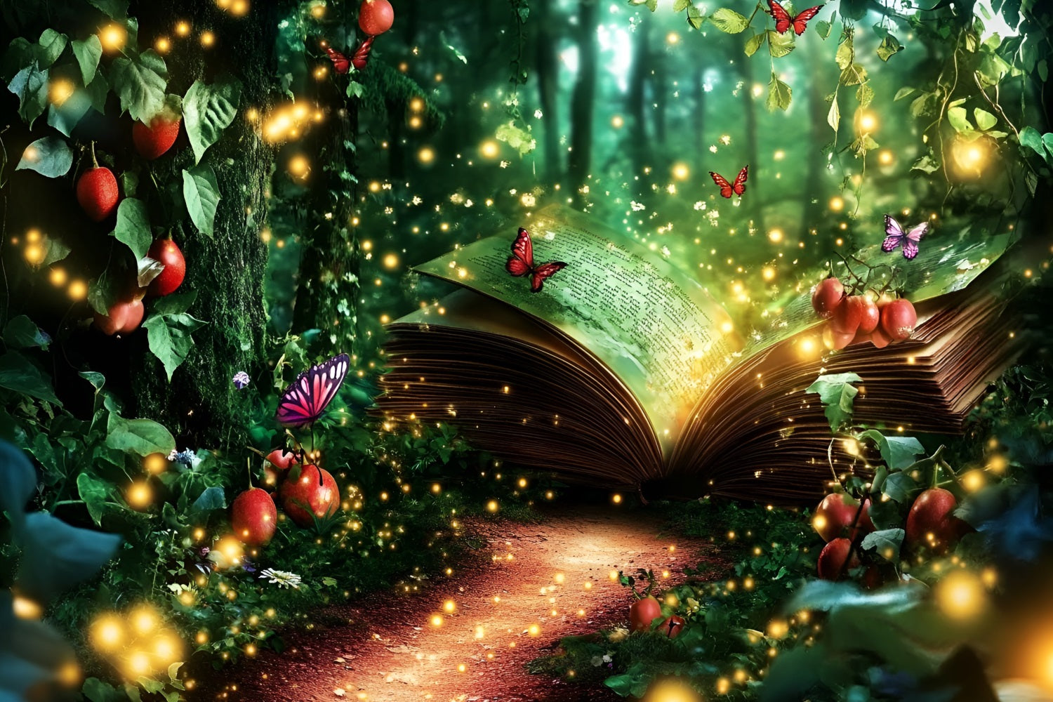 Enchanted Forest Backdrop Magical Book Pathway Backdrop UK CSH4-73