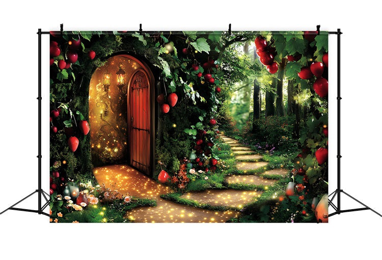 Forest Backdrop Photography Glowing Path Door Backdrop UK CSH4-74