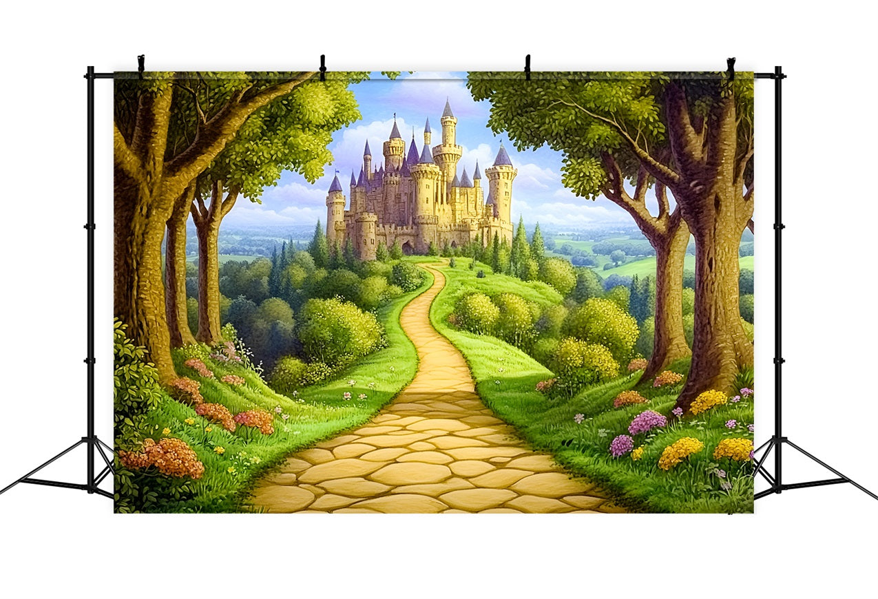 Fairy Tale Forest Backdrop Castle Path Backdrop UK CSH4-77