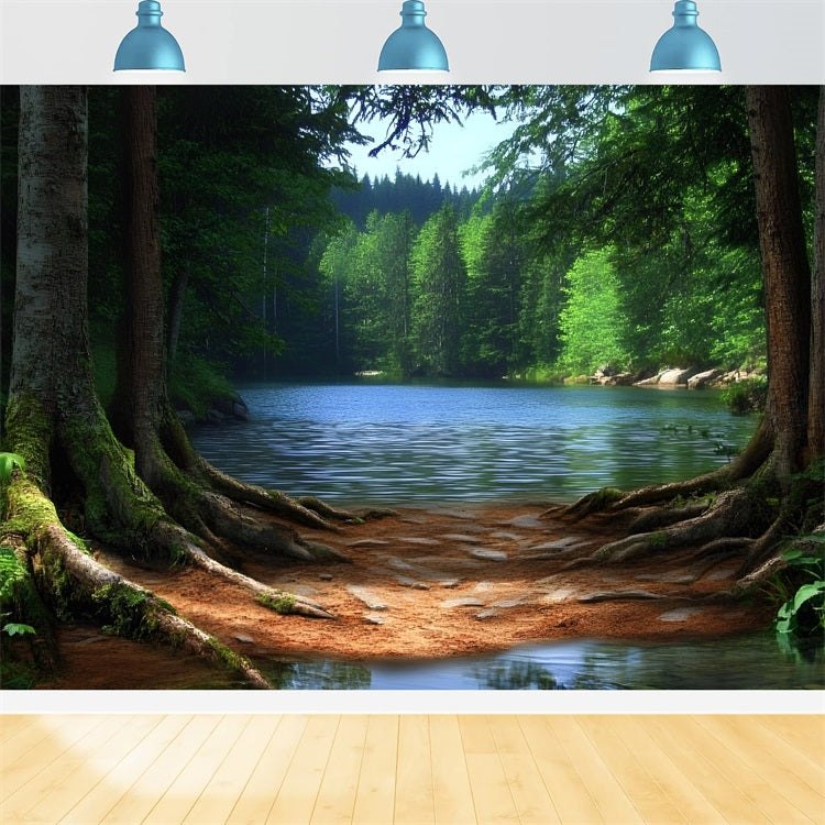 Forest Backdrops For Photography Lake Roots Backdrop UK CSH4-95