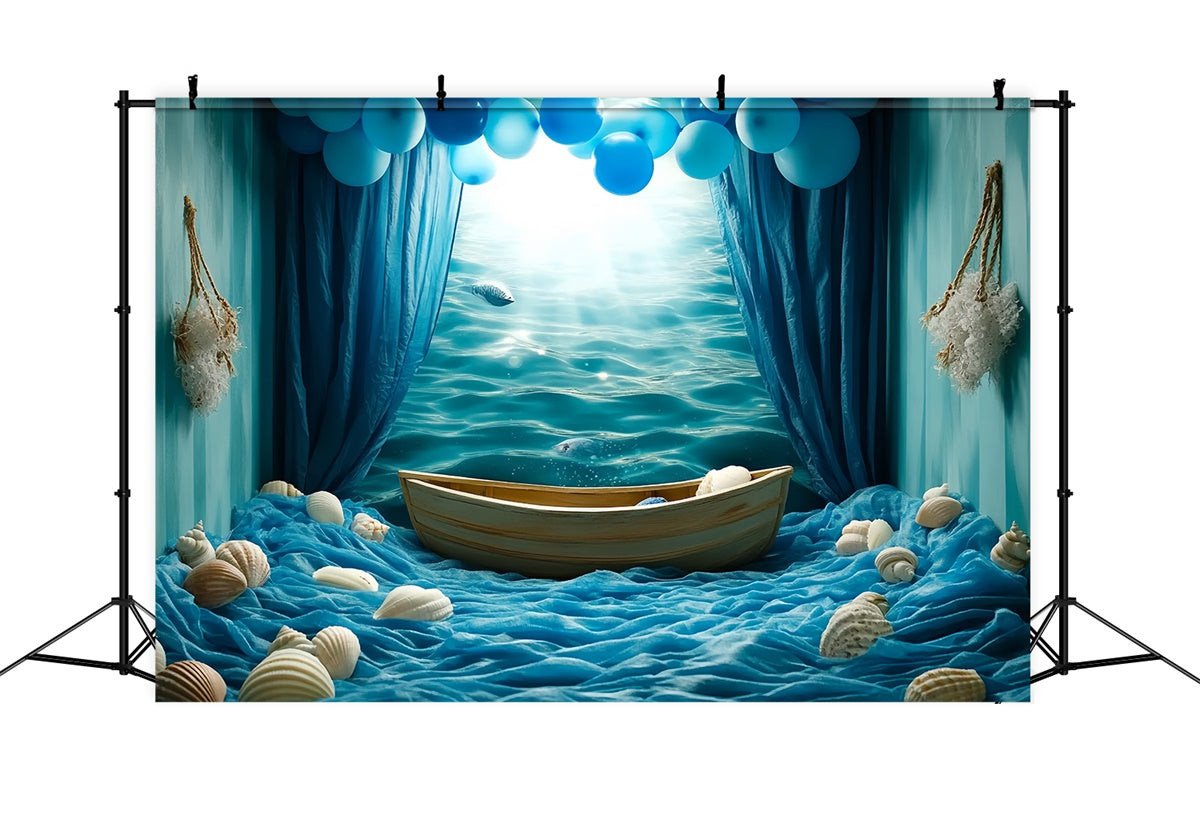 Summer Photo Backdrop Waterscape Shell Fantasy Backdrop UK CSH5-106