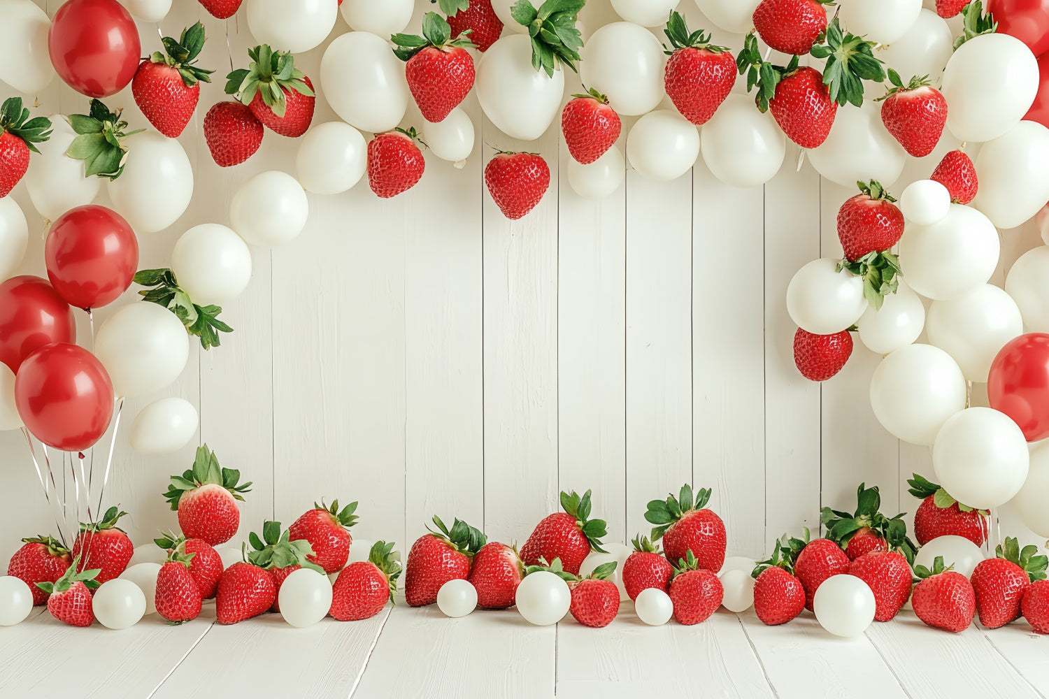 Strawberry Photo Backdrop Balloon Arch Summer Backdrop UK CSH5-124