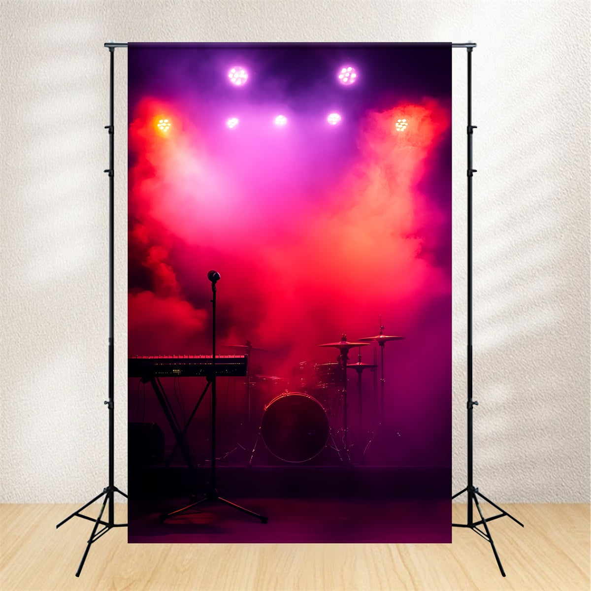 Concert Stage Backdrop Smoke Lights Concert Night Backdrop UK CSH5-151