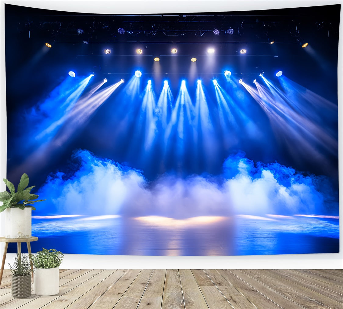 Concert Stage Backdrop Blue Beam Smoke Show Backdrop UK CSH5-153