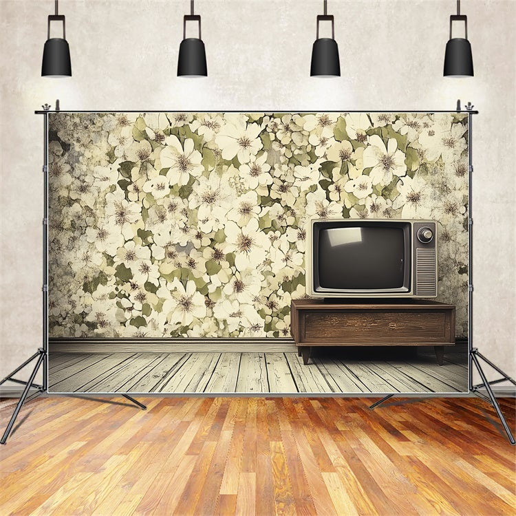 70s Backdrop Floral Living Room Vintage Backdrops UK CSH5-176