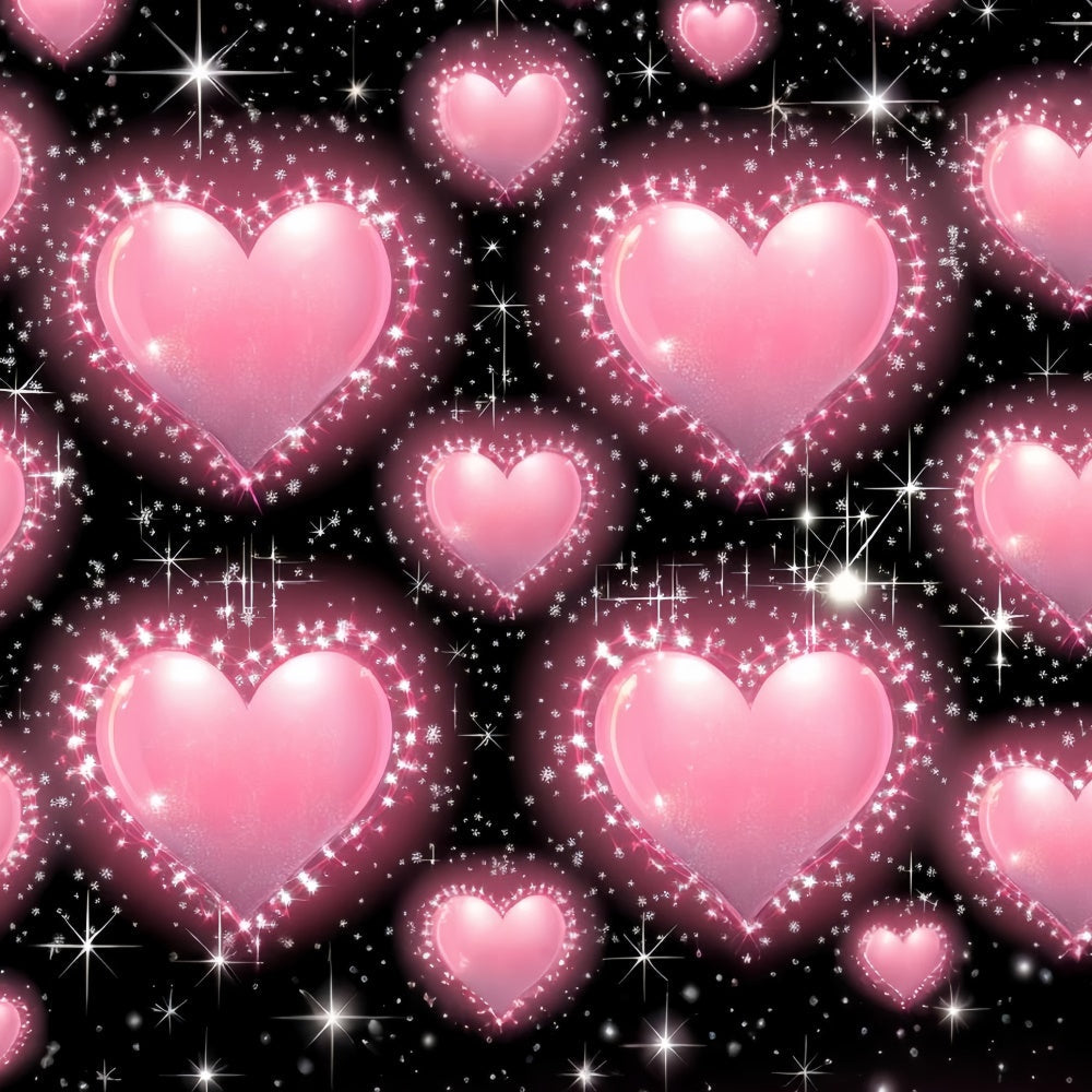 90s Backdrop Glittering Bubble Heart Sparkle Backdrop UK CSH5-195