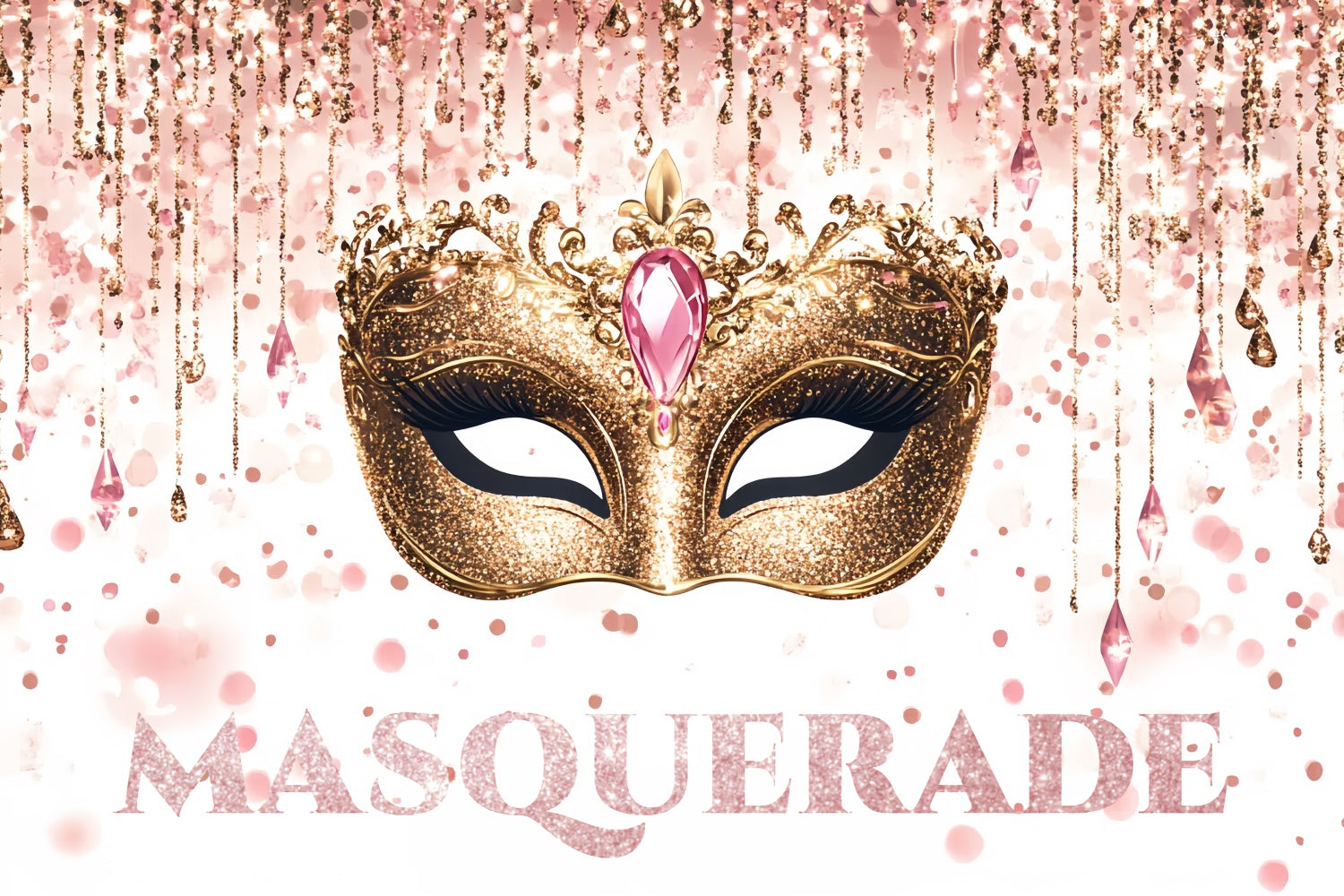 Masquerade Party Ideas Luxury Mask Glitter Party Backdrop UK CSH5-242