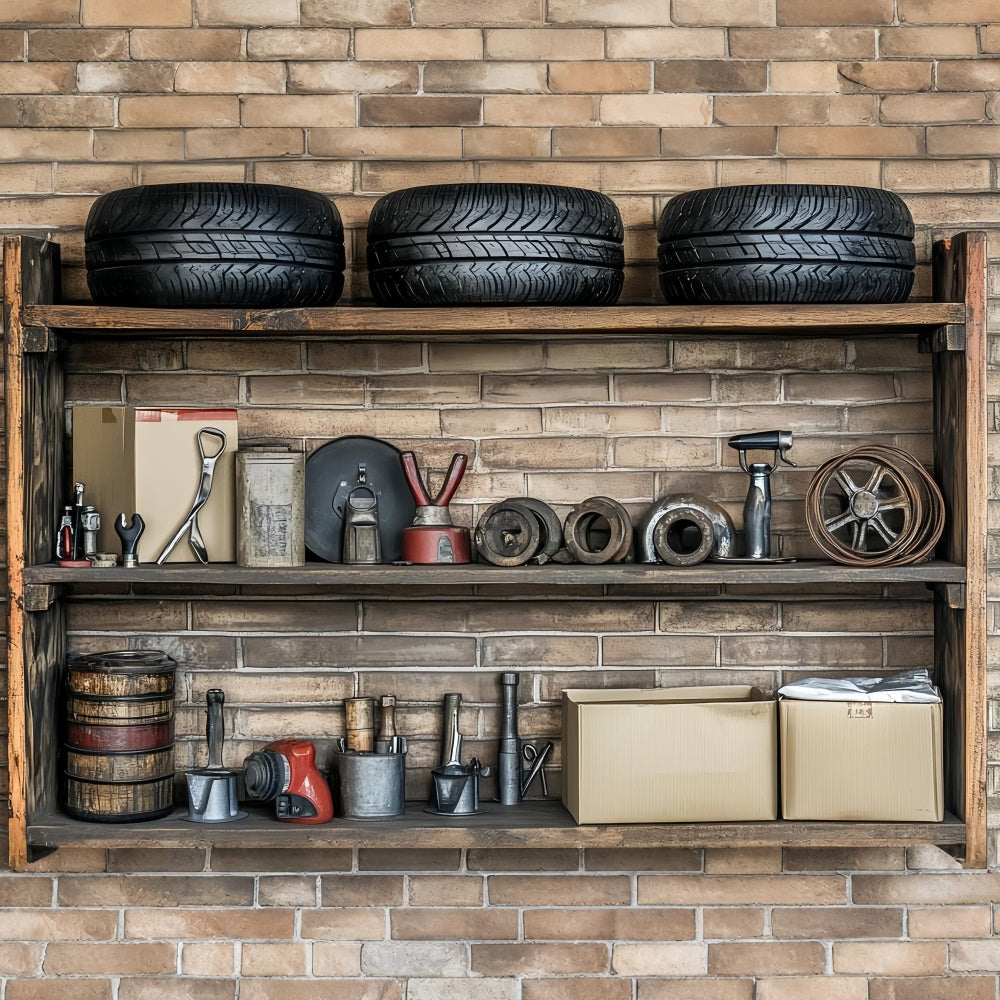 Happy Fathers Day Backdrop Garage Tools Tires Backdrop UK CSH5-25