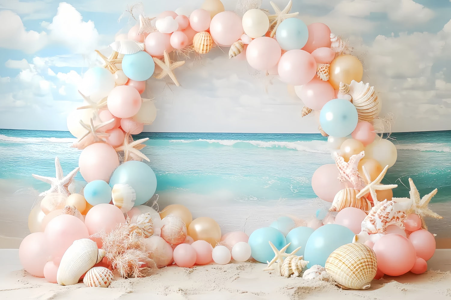 Childrens Backdrops Beach Balloon Fantasy Backdrop UK CSH5-260