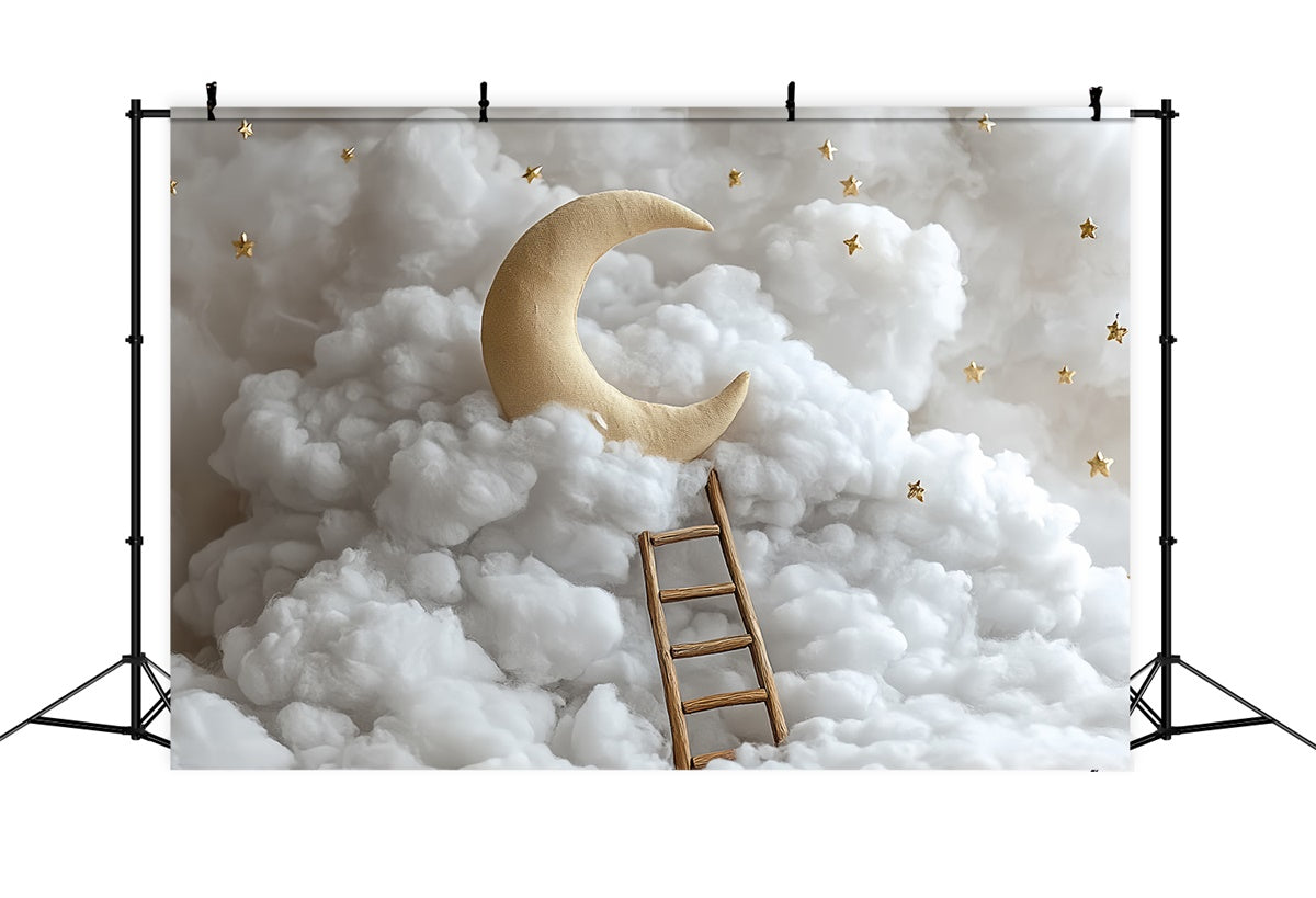 Moon and Stars Backdrop Golden Moon Climb Newborn Backdrop UK CSH5-261