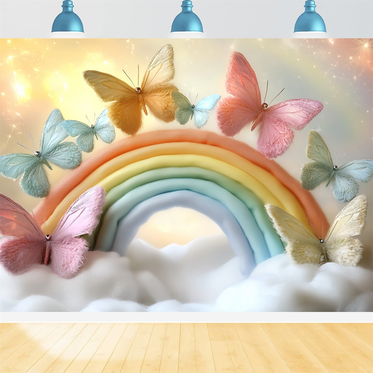 Butterfly Backdrop Butterfly Rainbow Glow Kids Backdrop UK CSH5-273
