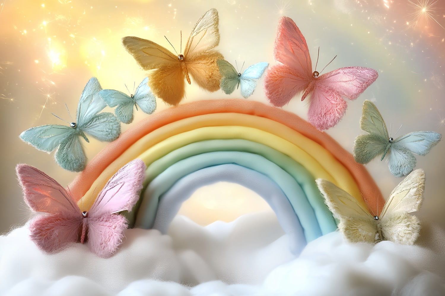 Butterfly Backdrop Butterfly Rainbow Glow Kids Backdrop UK CSH5-273