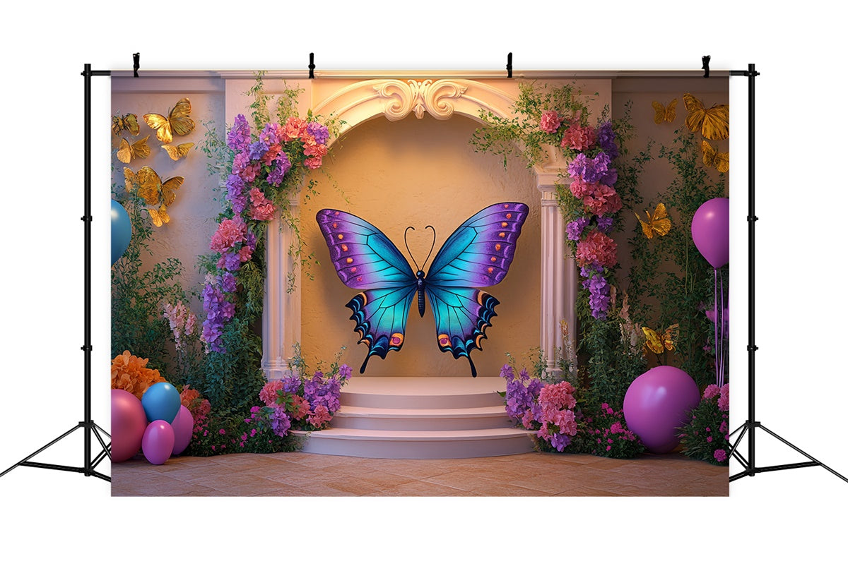 Butterfly Backdrops Butterfly Bloom Ballroom Kids Backdrop UK CSH5-275