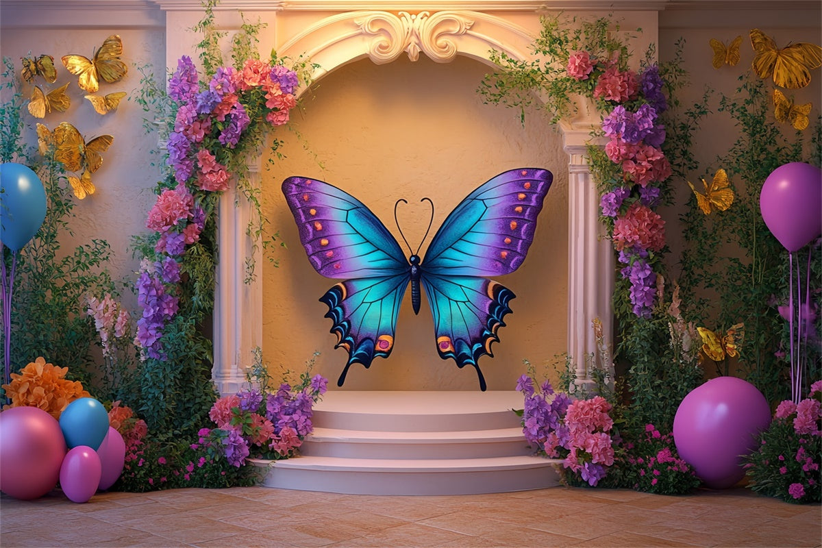 Butterfly Backdrops Butterfly Bloom Ballroom Kids Backdrop UK CSH5-275