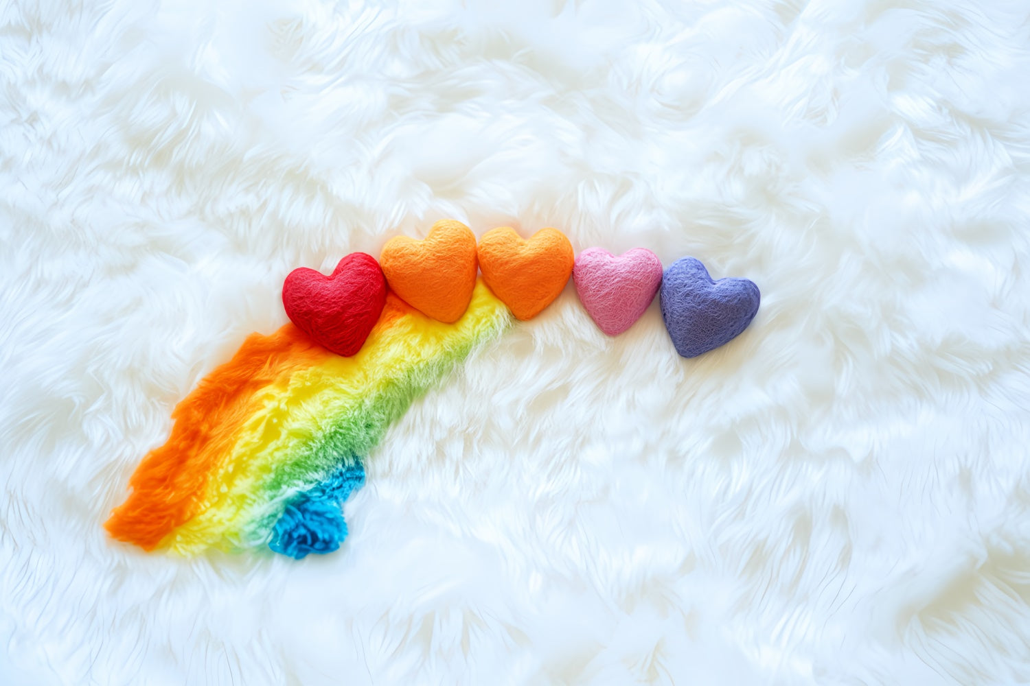 Newborn Photography Backdrop Rainbow Heart Fluffy Backdrop UK CSH5-283