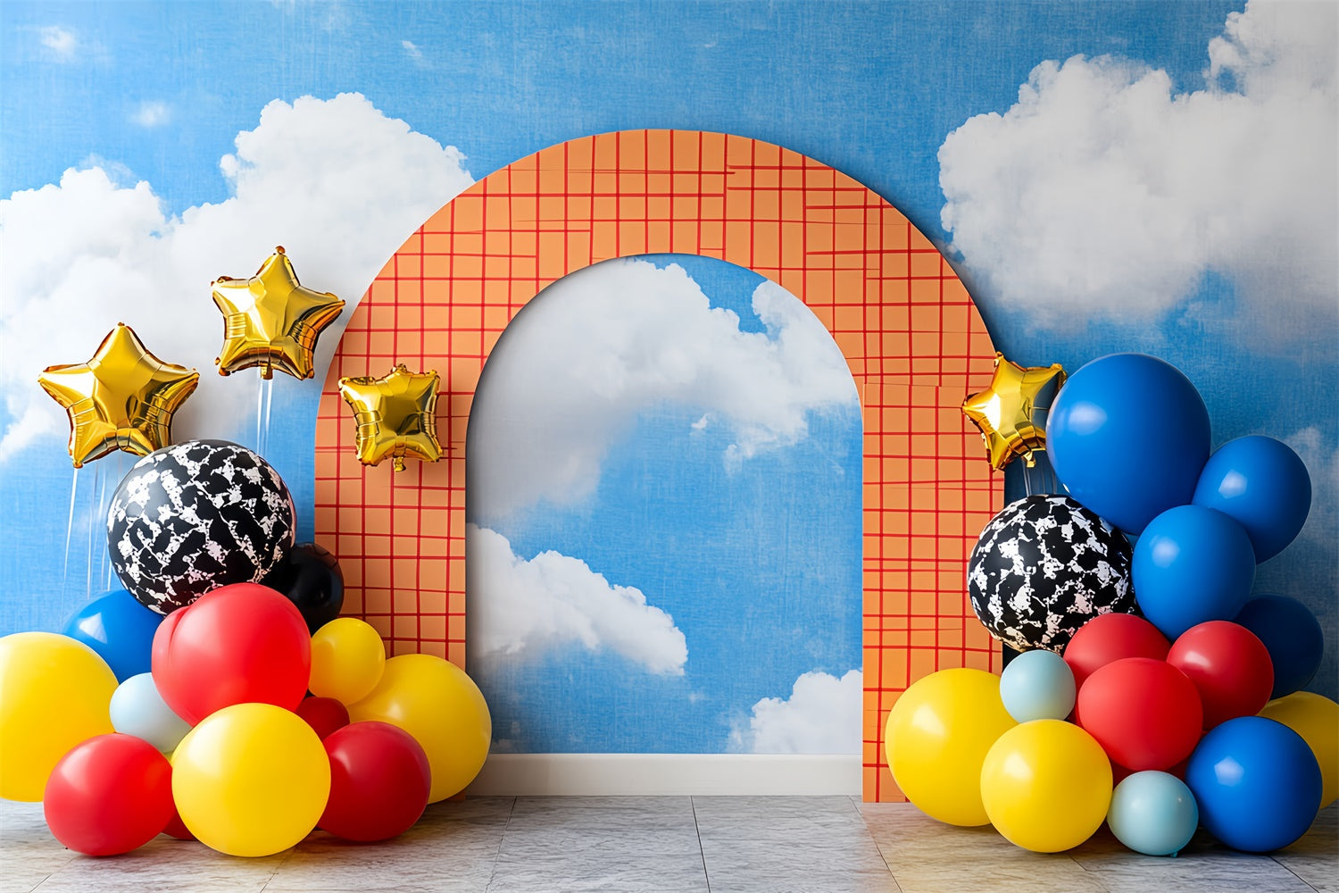 Kids Photo Backdrop Blue Sky Balloon Dream Backdrop UK CSH5-284