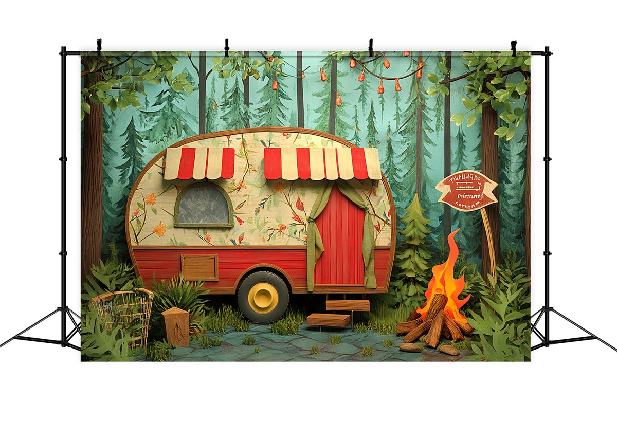 Children Backdrops Woodland Camper Nights Backdrop UK CSH5-287