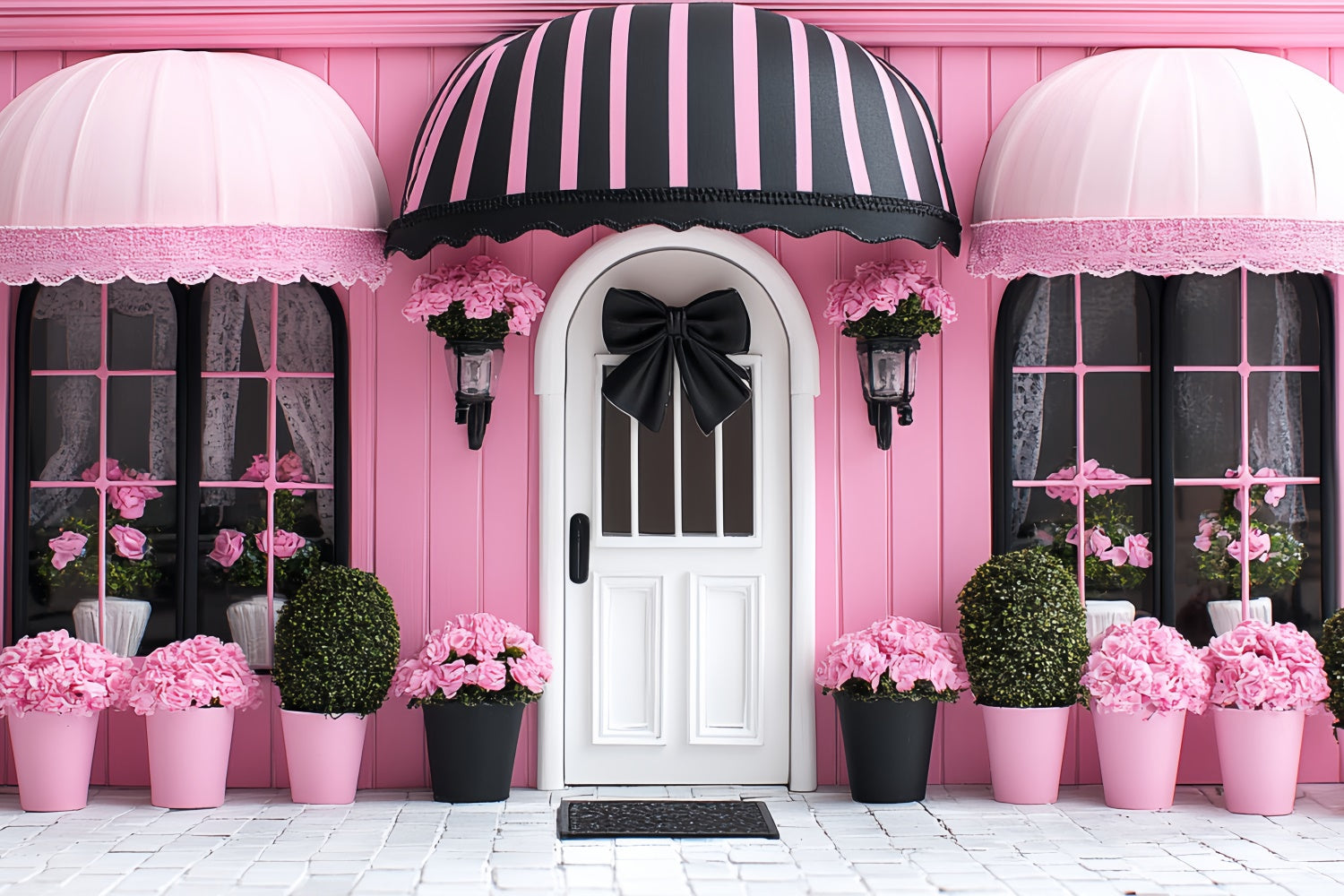 Kids Photo Backdrop Pink Boutique Rose Window Backdrop UK CSH5-291
