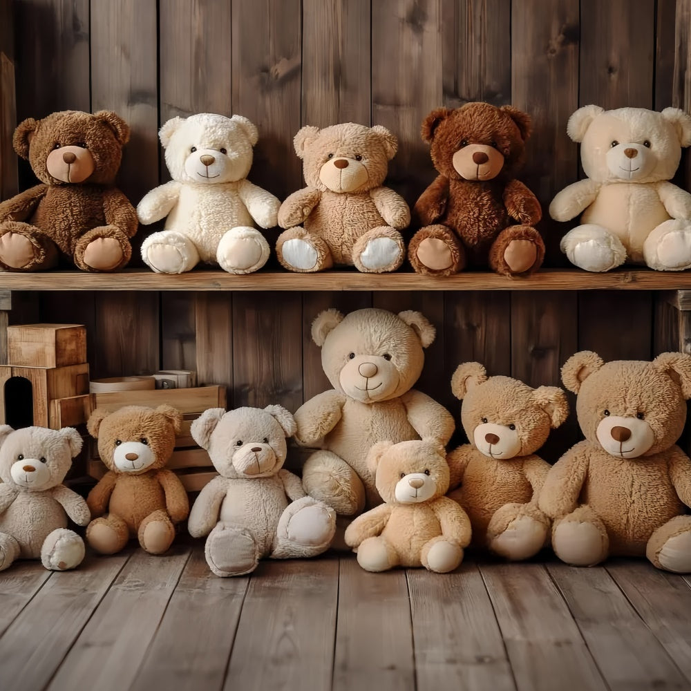 Photography Backdrops For Kids Cozy Timber Bears Backdrop UK CSH5-301