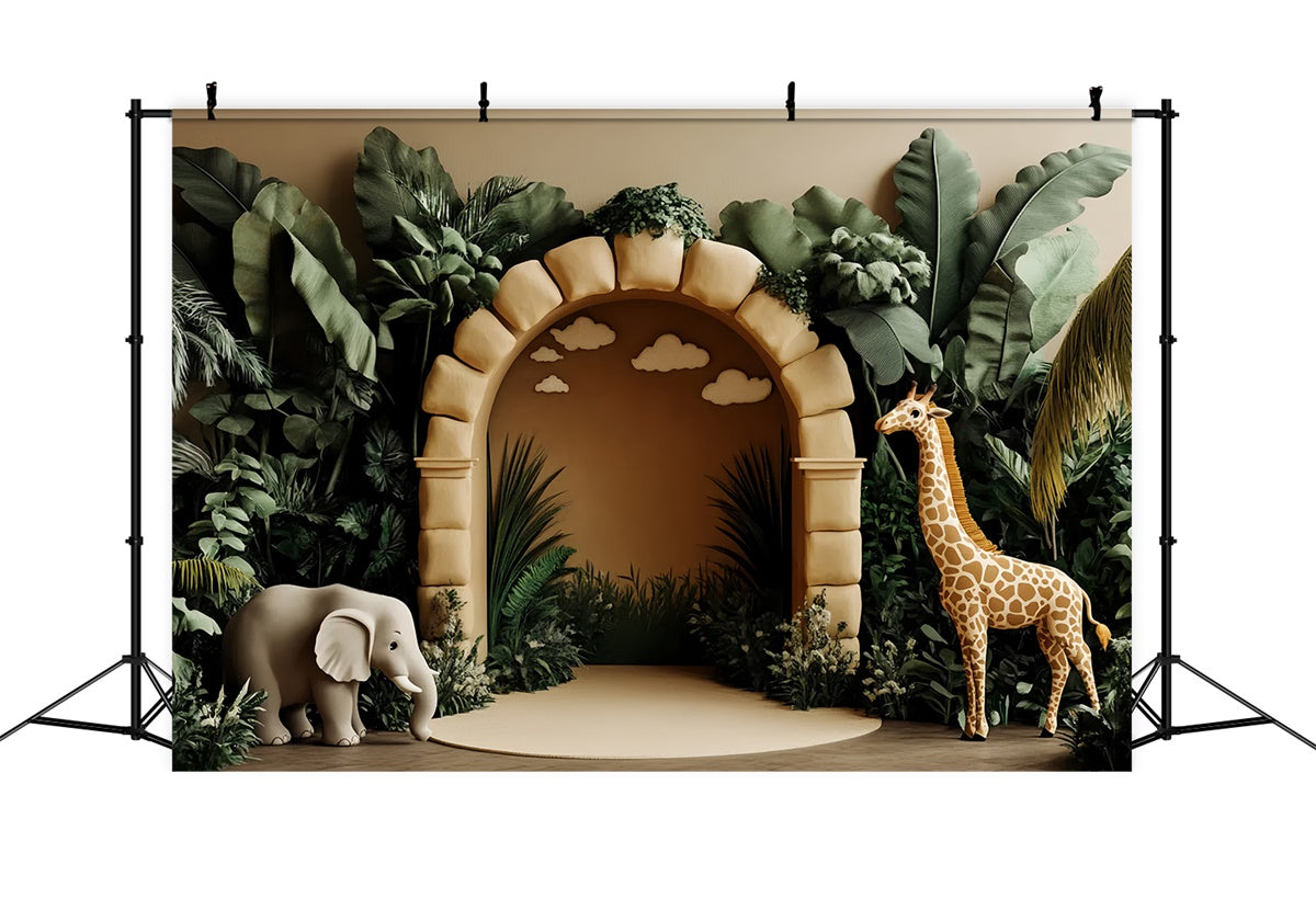 Photography Backdrops For Kids Jungle Safari Arch Backdrop UK CSH5-307