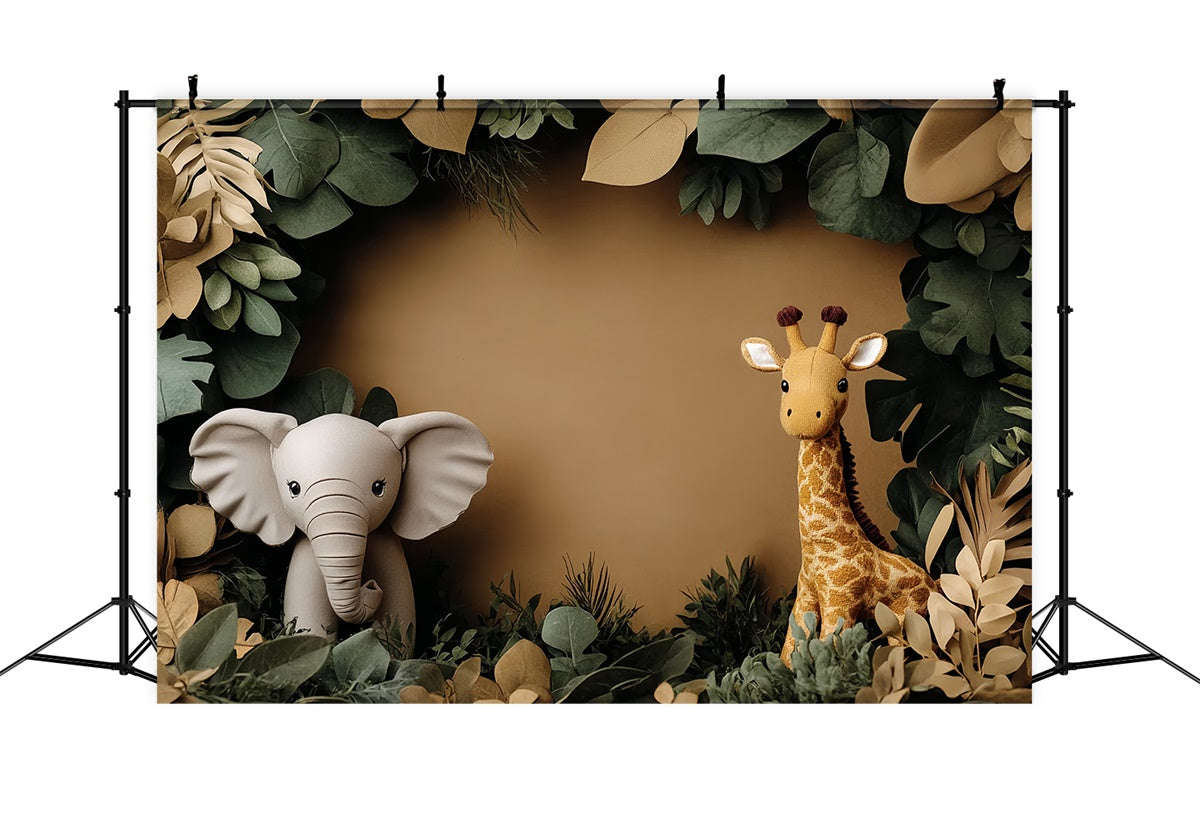 Newborn Photo Backdrop Jungle Leaf Safari Backdrop UK CSH5-308