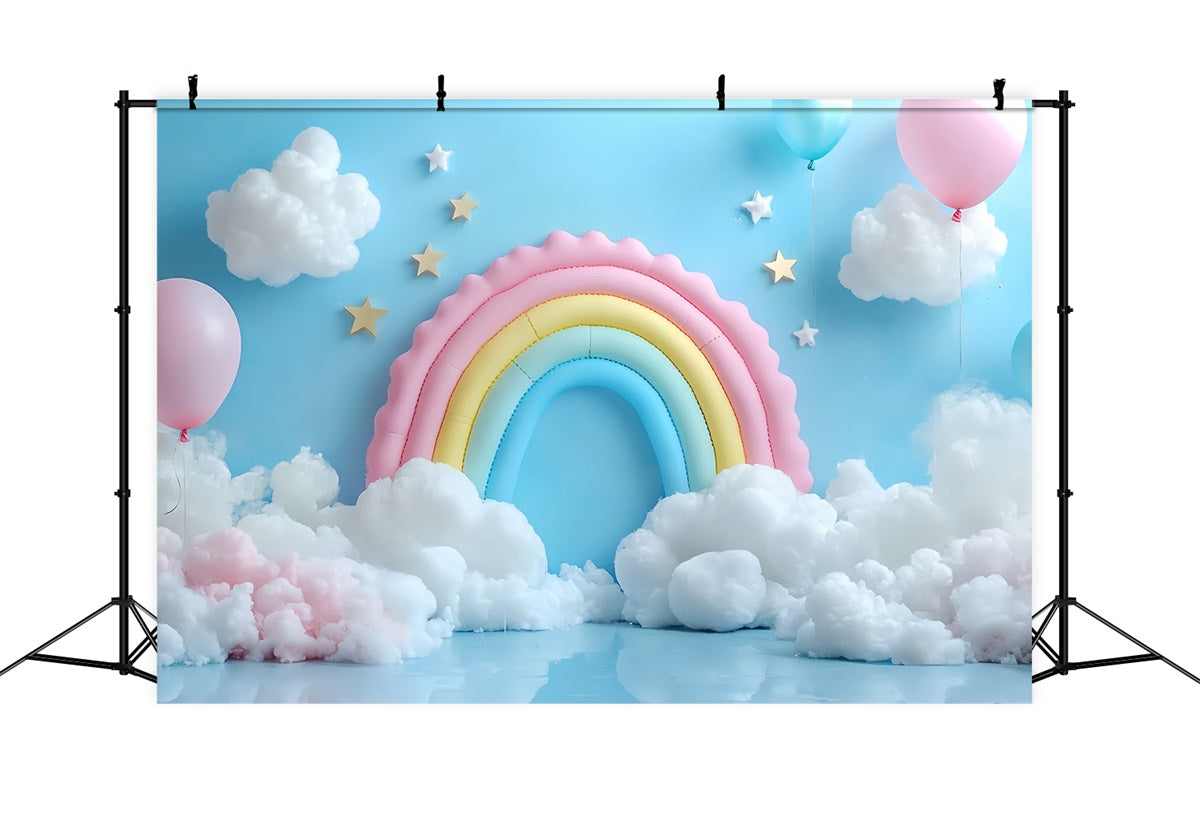 Rainbow Backdrop Balloon Heaven Cloud Kids Backdrop UK CSH5-310
