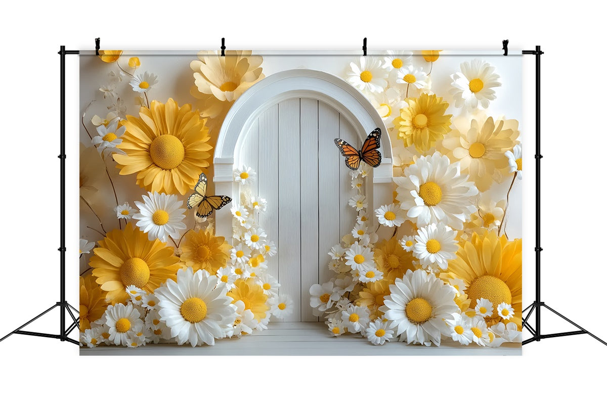 Children Backdrops Yellow Daisy Door Delight Backdrop UK CSH5-312