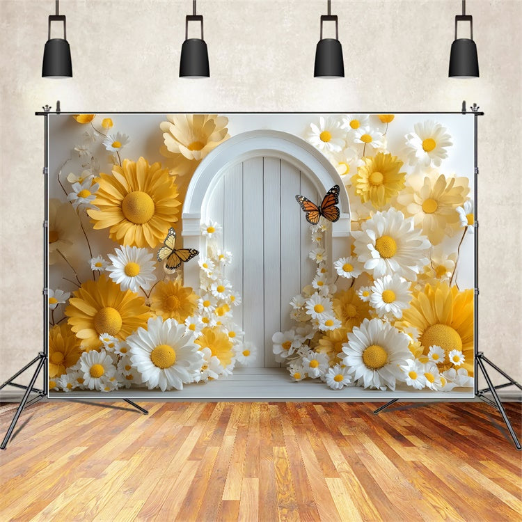 Children Backdrops Yellow Daisy Door Delight Backdrop UK CSH5-312