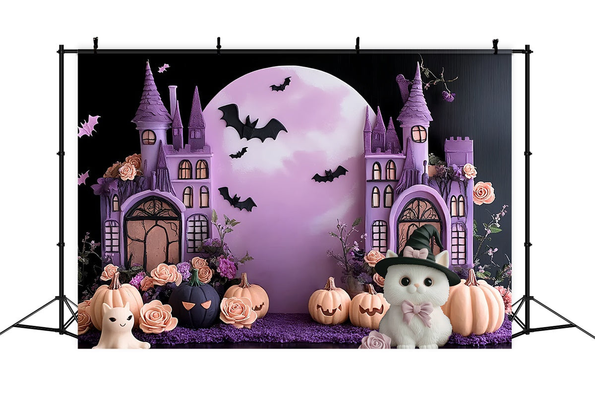 Halloween Backdrop Ideas Bats Blooms Castle Children Backdrop UK CSH5-316