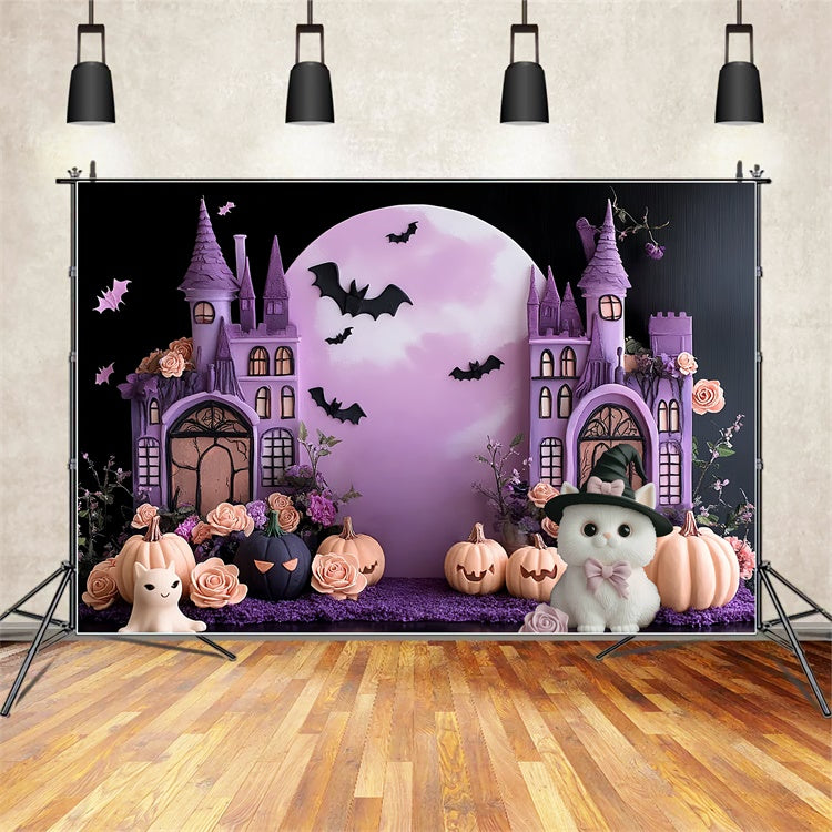 Halloween Backdrop Ideas Bats Blooms Castle Children Backdrop UK CSH5-316