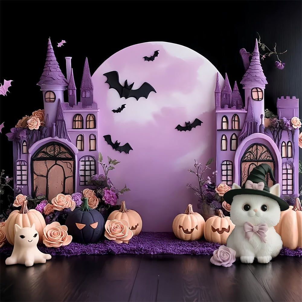 Halloween Backdrop Ideas Bats Blooms Castle Children Backdrop UK CSH5-316