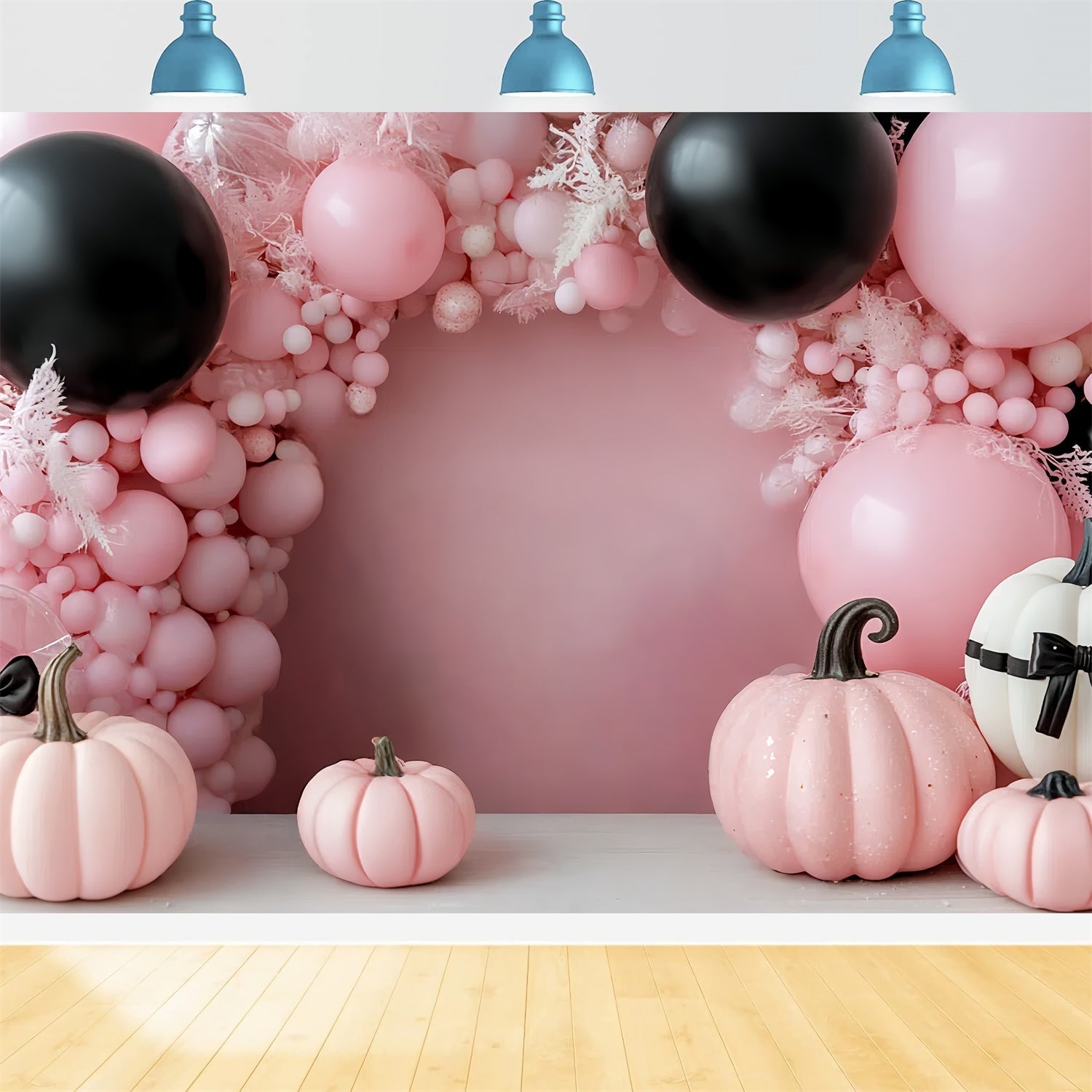 Kids Photo Backdrop Pink Pumpkin Halloween Backdrop UK CSH5-320