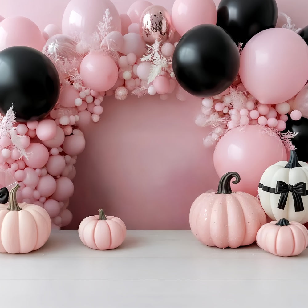 Kids Photo Backdrop Pink Pumpkin Halloween Backdrop UK CSH5-320