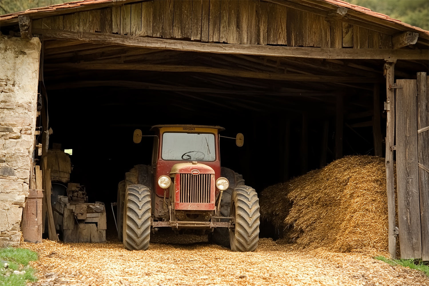 Happy Fathers Day Backdrop Country Barn Tractor Backdrop UK CSH5-44