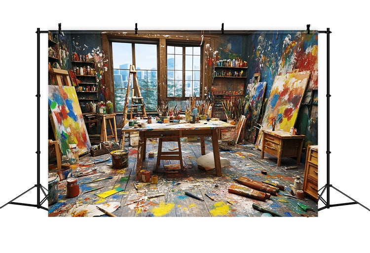 Backdrop Father's Day Artistic Paint Studio Backdrop UK CSH5-50