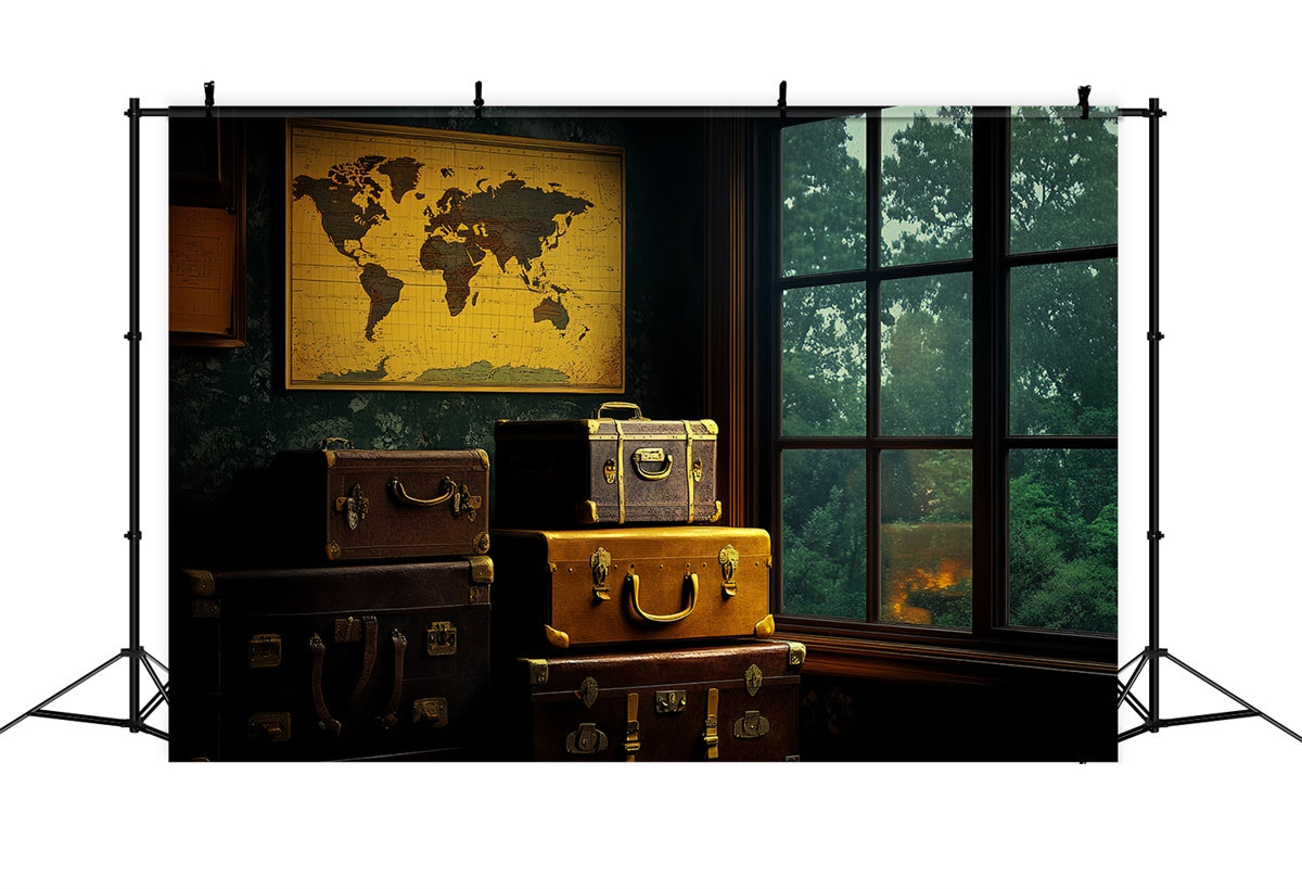 Backdrop Fathers Day Vintage Luggage Window Backdrop UK CSH5-60