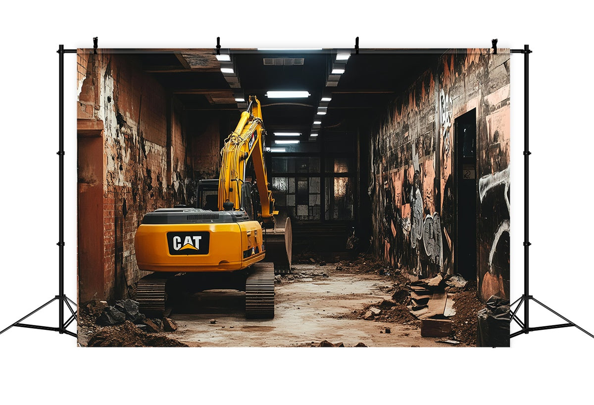 Happy Fathers Day Backdrop Graffiti Wall Digger Backdrop UK CSH5-62